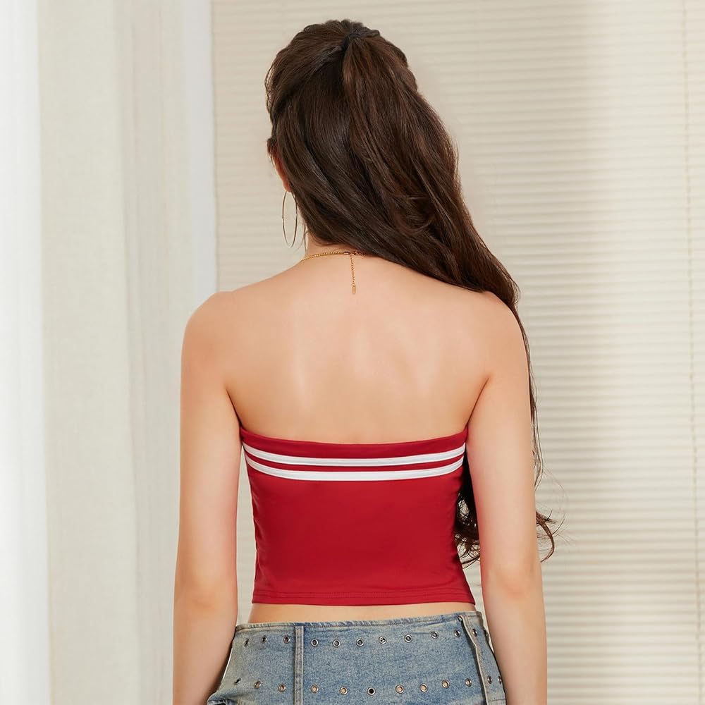 Amazon.com: HzDazrl Women Y2k Tube Top Sexy Strapless Off